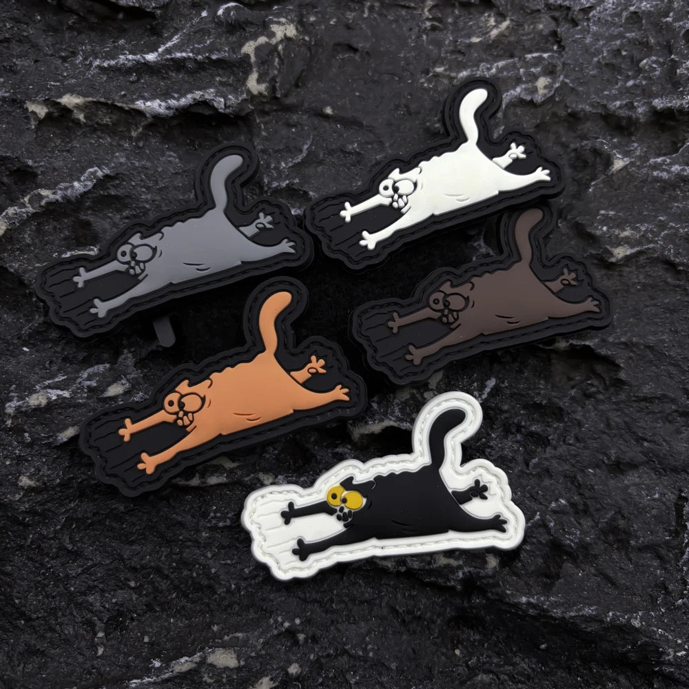 Luminous Cat PVC Patch — Glow-in-Dark Velcro Badge for Bags & Backpacks