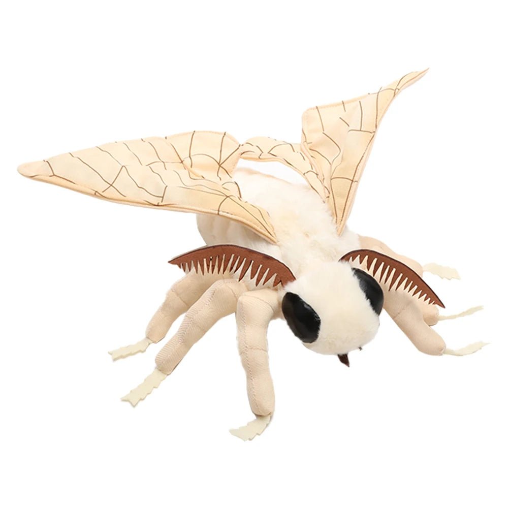 Realistic Silkworm Moth Plush Toy — 25cm Soft Insect Stuffed Animal for Kids & Nature Lovers