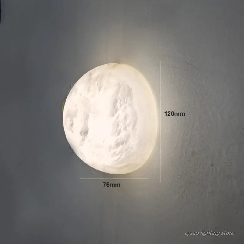 Moon Marble Wall Lamp — Minimalist Semicircle LED Light for Bedroom & Living Room