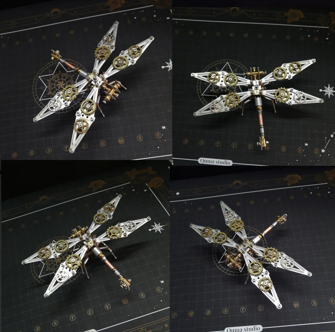 3D Metal Dragonfly Puzzle — 200+ Piece Steampunk Assembly Model Kit