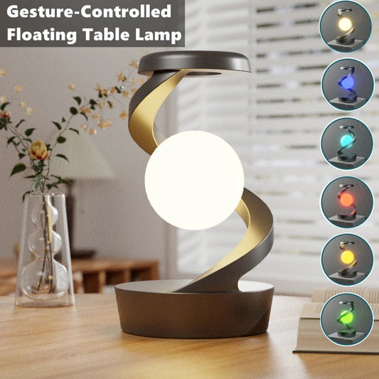 Rotating Floating Lamp with 15W Wireless Charger — RGB LED Night Light & Phone Charger