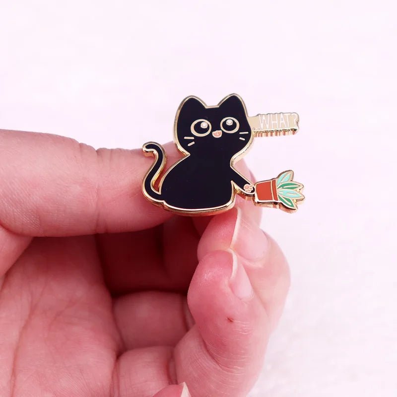 Naughty Black Cat Enamel Pin