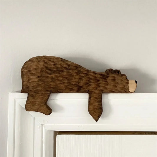 Wooden Bear Door Topper - Creative Wall Sculpture