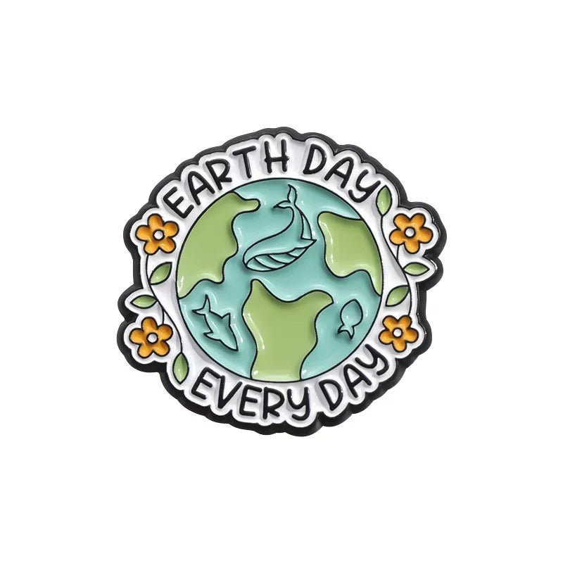 Earth Day Enamel Pin — Protect Our Planet Environmental Awareness Badge