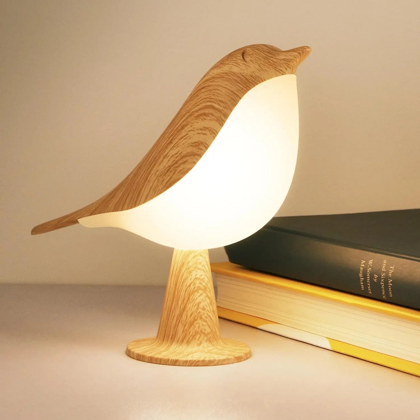 LED Touch-Control Bird Lamp — Rechargeable Dimmable Night Light with Art Deco Design