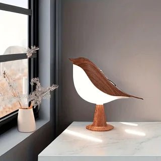 LED Touch-Control Bird Lamp — Rechargeable Dimmable Night Light with Art Deco Design