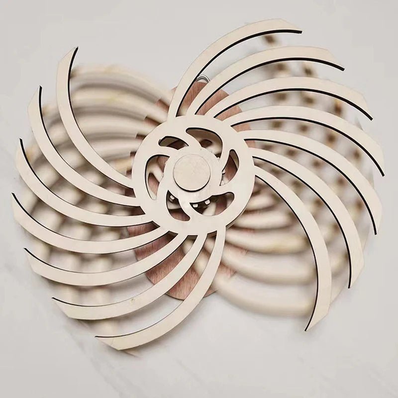 Handmade Kinetic Sculpture - Moving Wooden Windmill Art