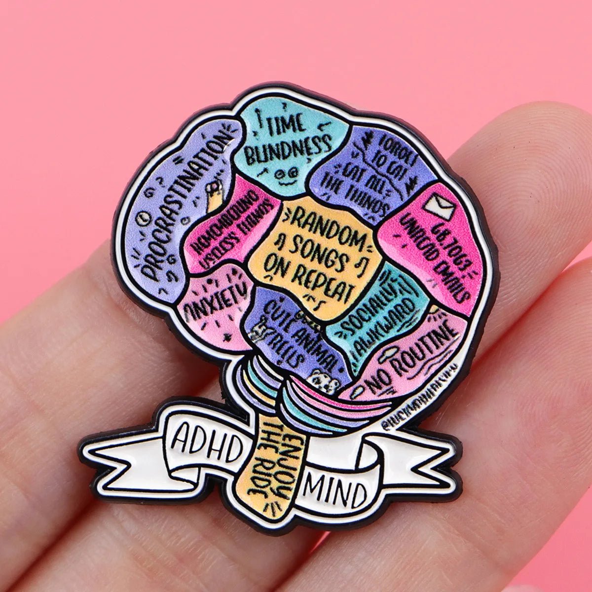 ADHD Quote Enamel Pin — Neurodivergent Awareness Lapel Badge