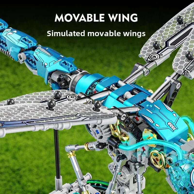 866PCS Mechanical Dragonfly Building Set — Steampunk Insect Model with Lights