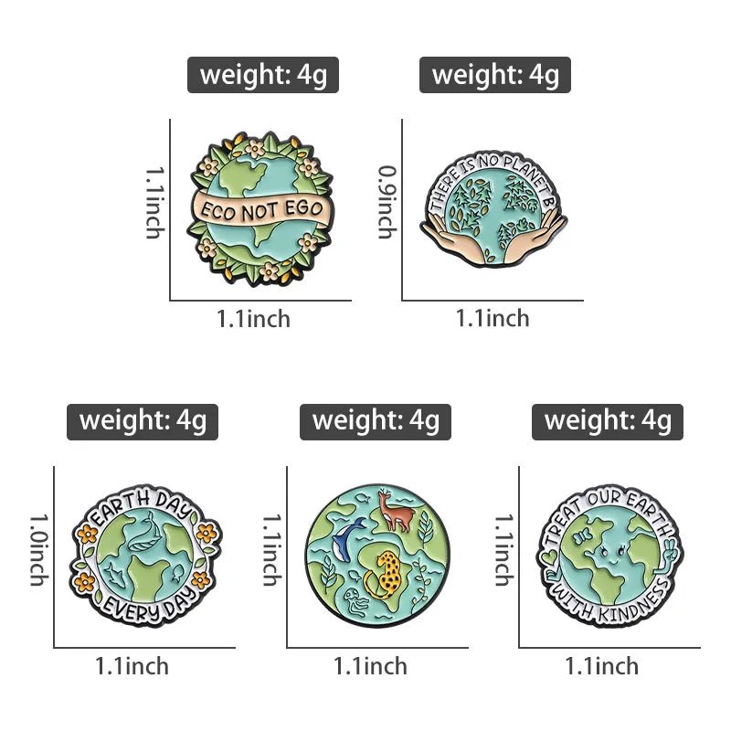 Earth Day Enamel Pin — Protect Our Planet Environmental Awareness Badge