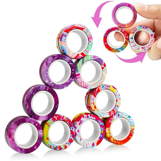 Magnetic Fidget Rings - ADHD Stress Relief Toy Set