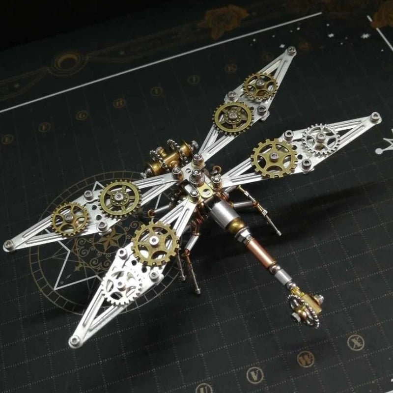 3D Metal Dragonfly Puzzle — 200+ Piece Steampunk Assembly Model Kit