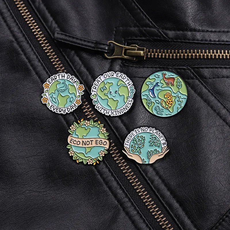Earth Day Enamel Pin — Protect Our Planet Environmental Awareness Badge