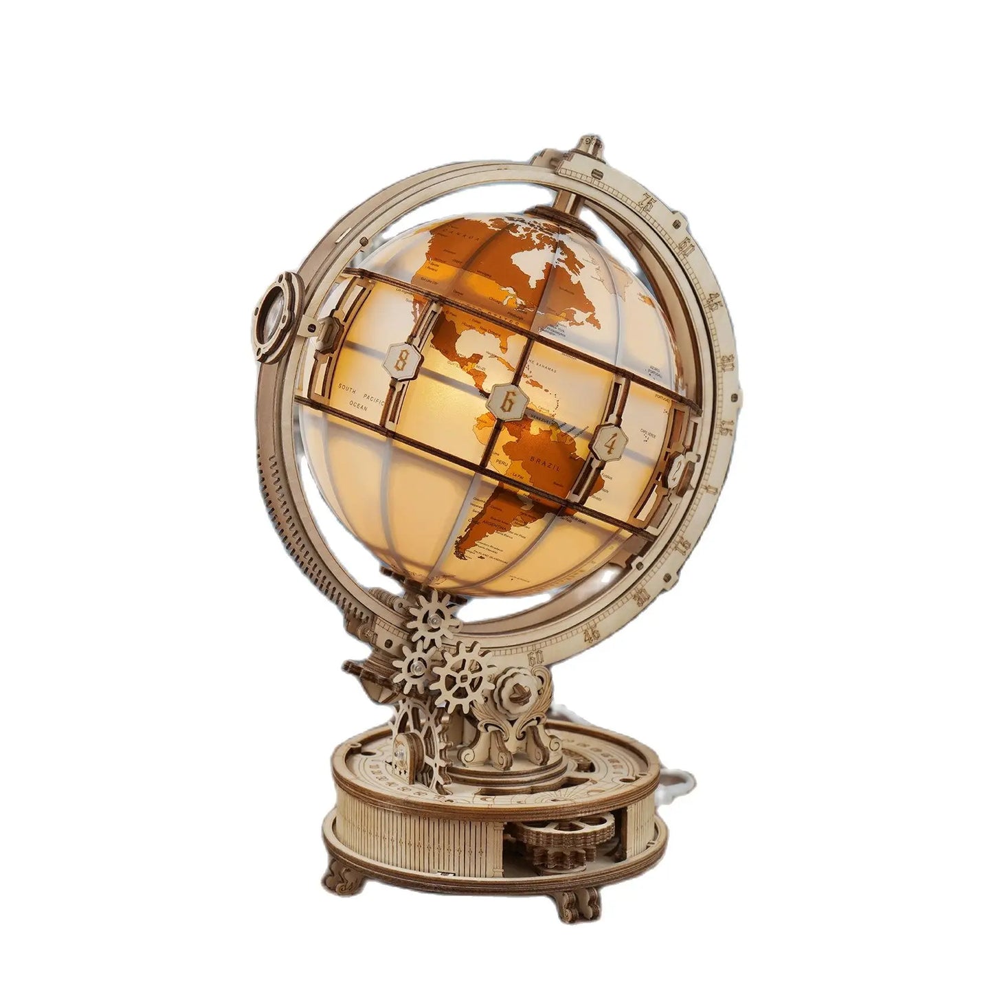 Wooden Globe Lamp 3D Puzzle - Decorative Building Blocks