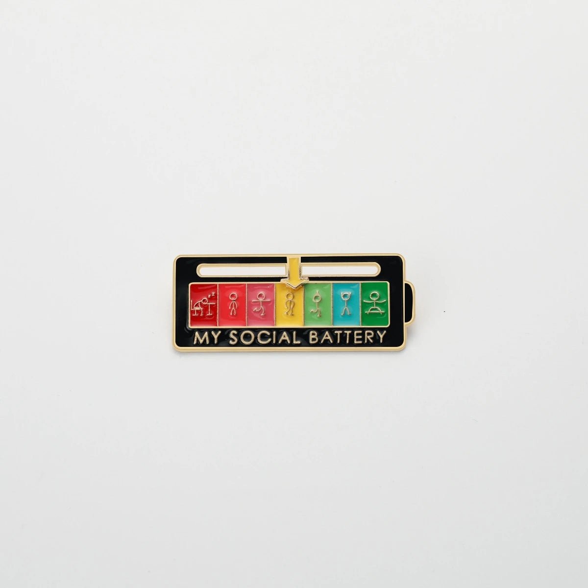 Social Battery Mood Tracker Enamel Pins — Emotions & Mental Health Badge Set