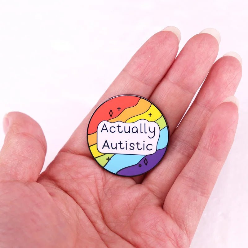 Actually Autistic Enamel Pin — Neurodivergent Pride Lapel Badge