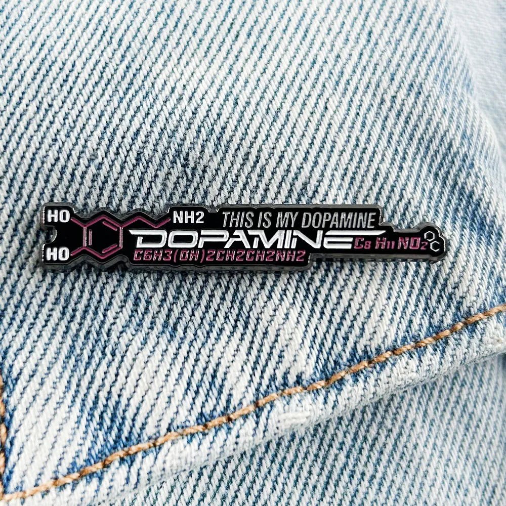 Dopamine Molecule Enamel Pin - Neurodiverse Badge