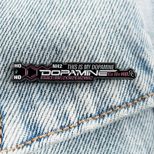 Dopamine Molecule Enamel Pin - Neurodiverse Badge