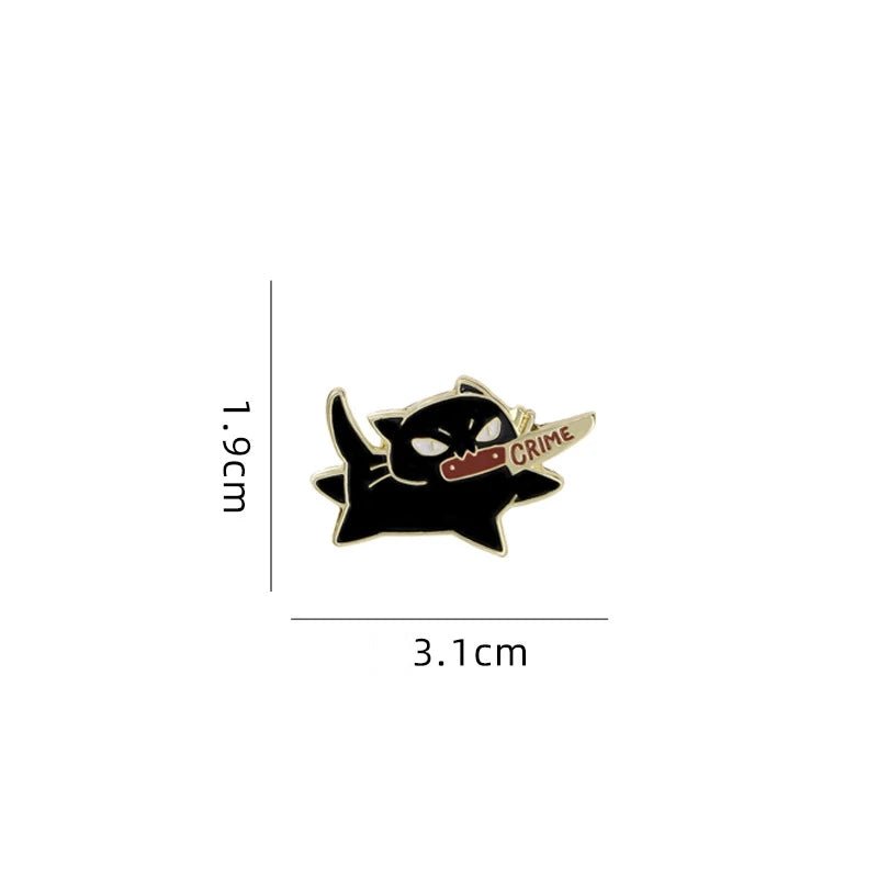 'Crime' Black Cat Enamel Pin