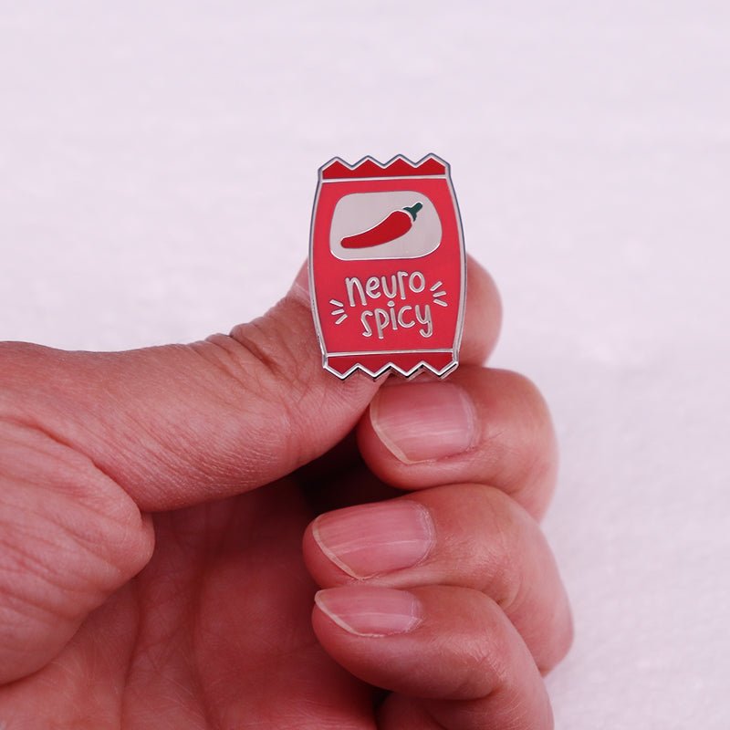 Neuro Spicy Sauce Packet Enamel Pin — ADHD & Neurodivergent Humor Badge