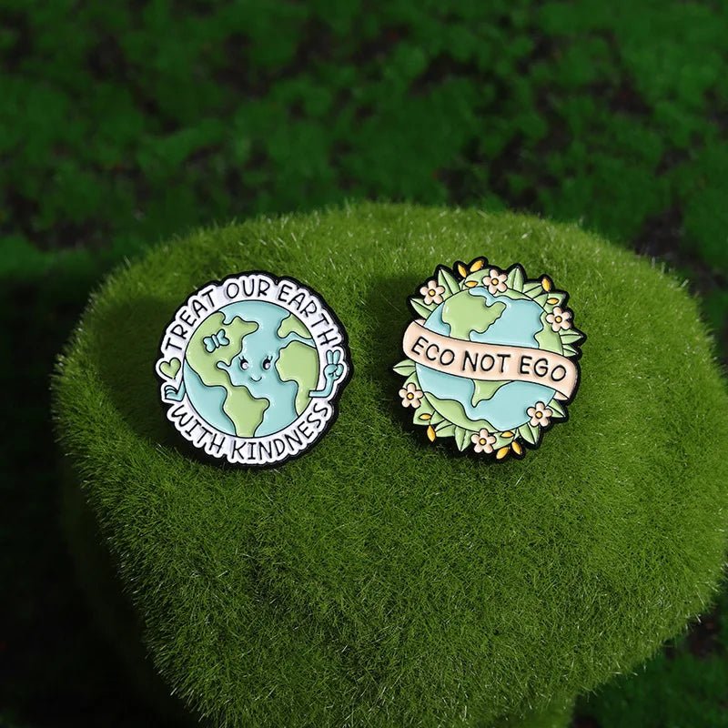 Earth Day Enamel Pin — Protect Our Planet Environmental Awareness Badge