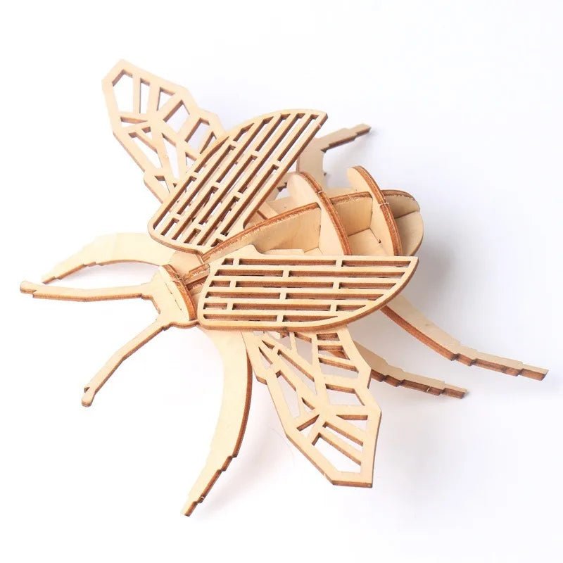 Wooden Multi-Insect 3D Puzzle — Educational Assembly Model for Kids