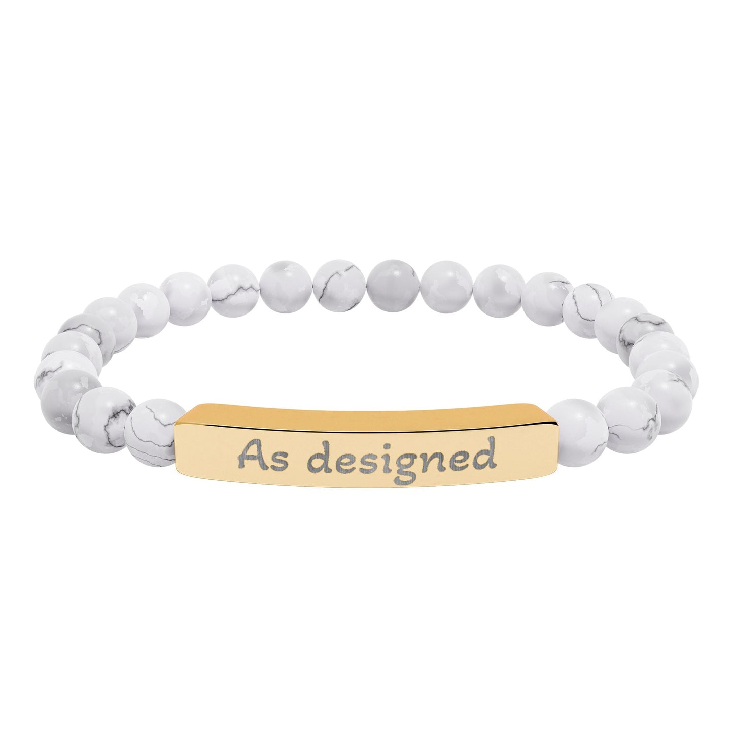 'As designed' - Engraved Natural Stone Bar Bracelet - Atlas of Imaginary Worlds