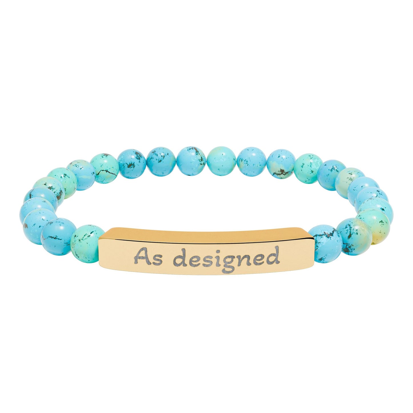 'As designed' - Engraved Natural Stone Bar Bracelet - Atlas of Imaginary Worlds