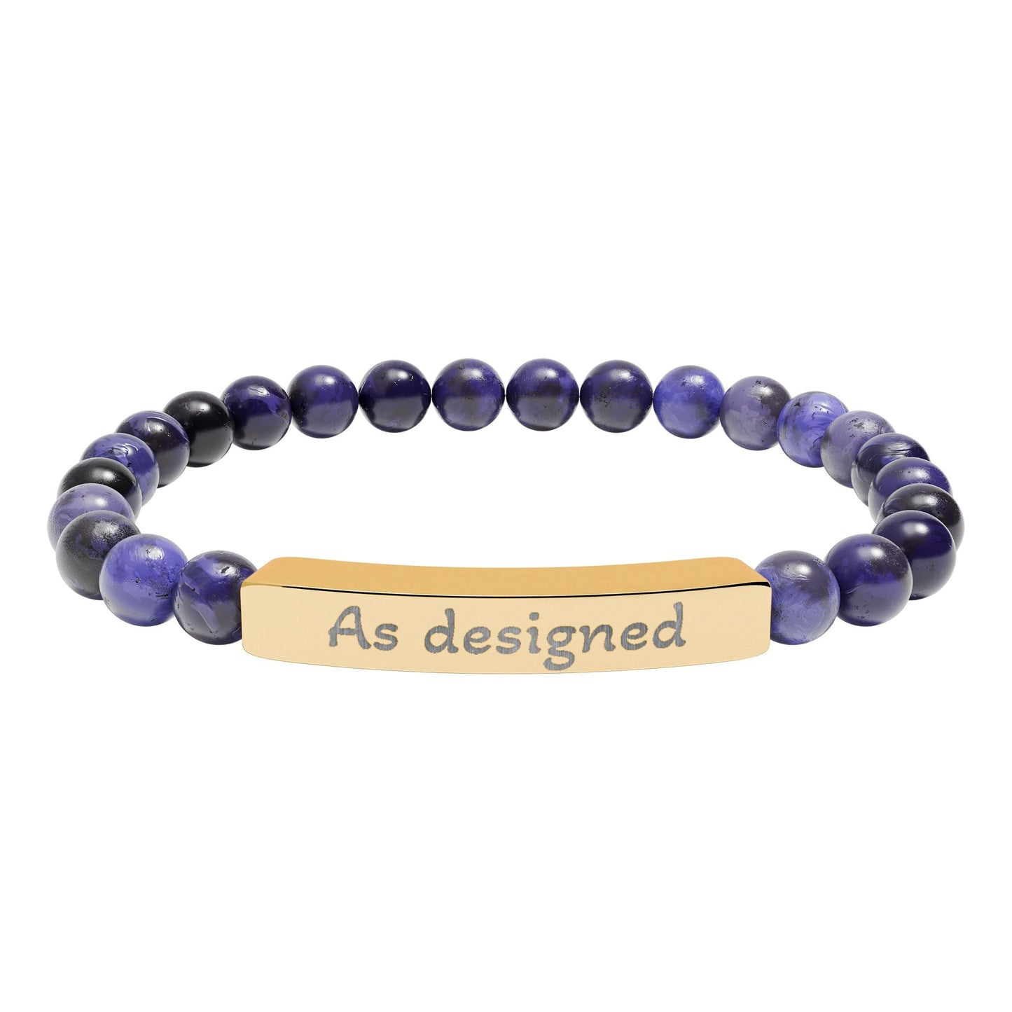 'As designed' - Engraved Natural Stone Bar Bracelet - Atlas of Imaginary Worlds