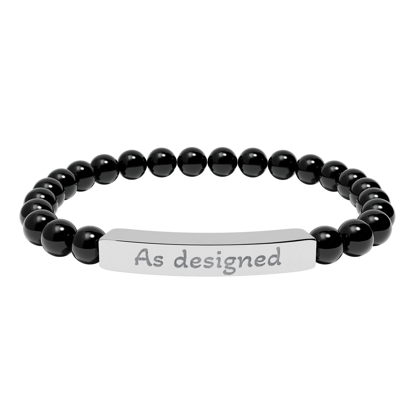 'As designed' - Engraved Natural Stone Bar Bracelet - Atlas of Imaginary Worlds