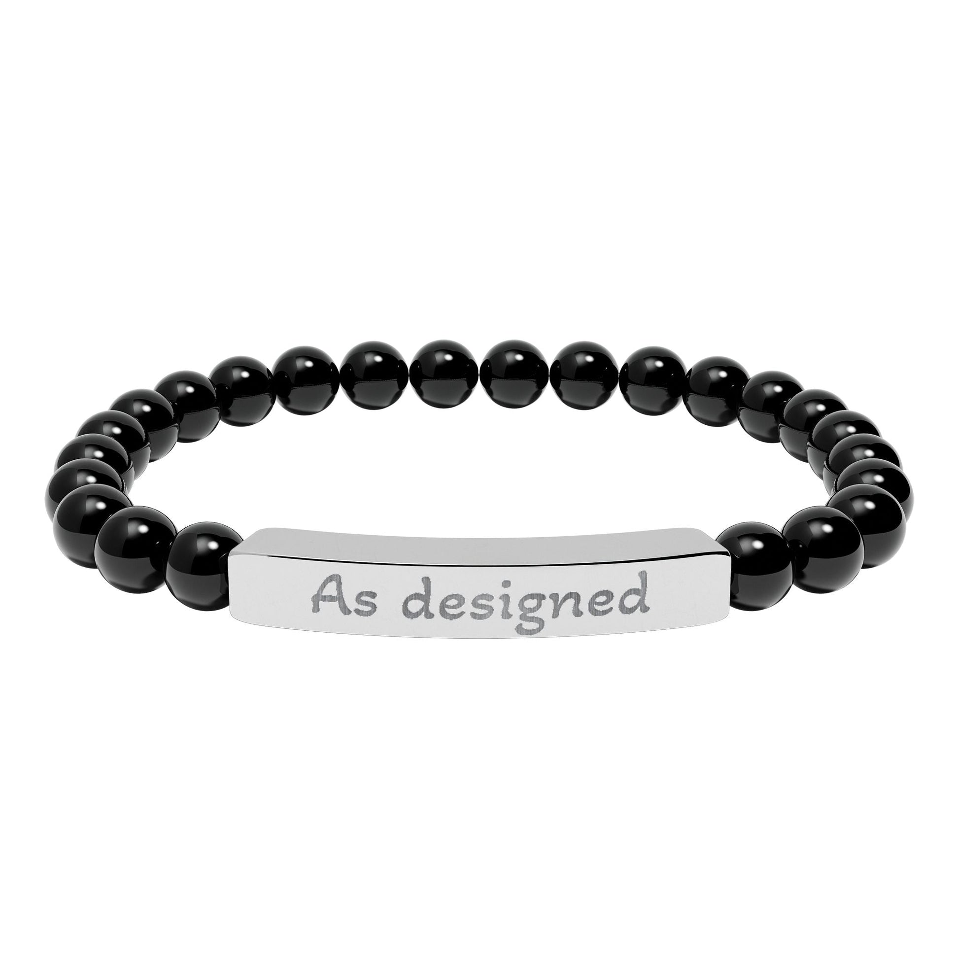 'As designed' - Engraved Natural Stone Bar Bracelet - Atlas of Imaginary Worlds