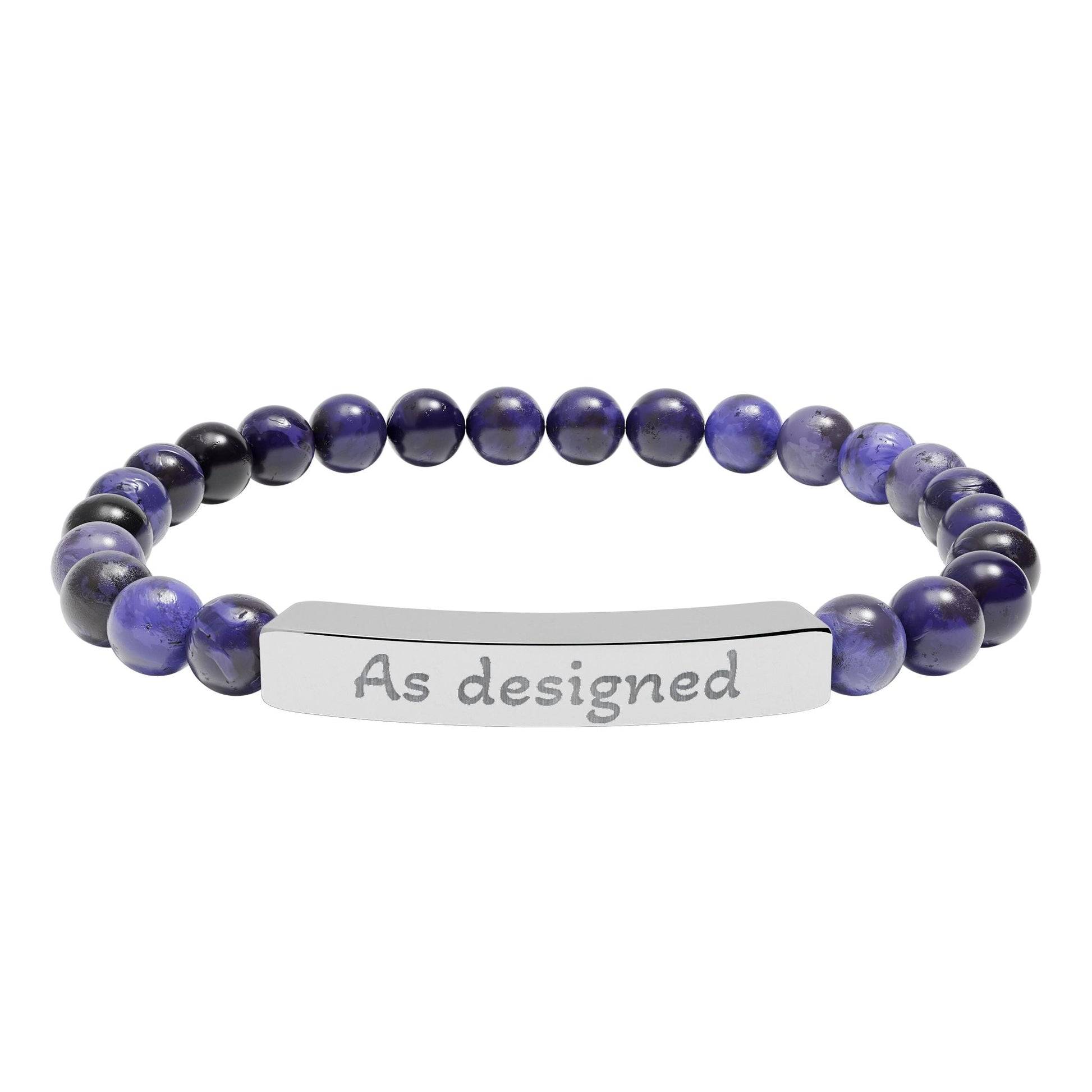 'As designed' - Engraved Natural Stone Bar Bracelet - Atlas of Imaginary Worlds
