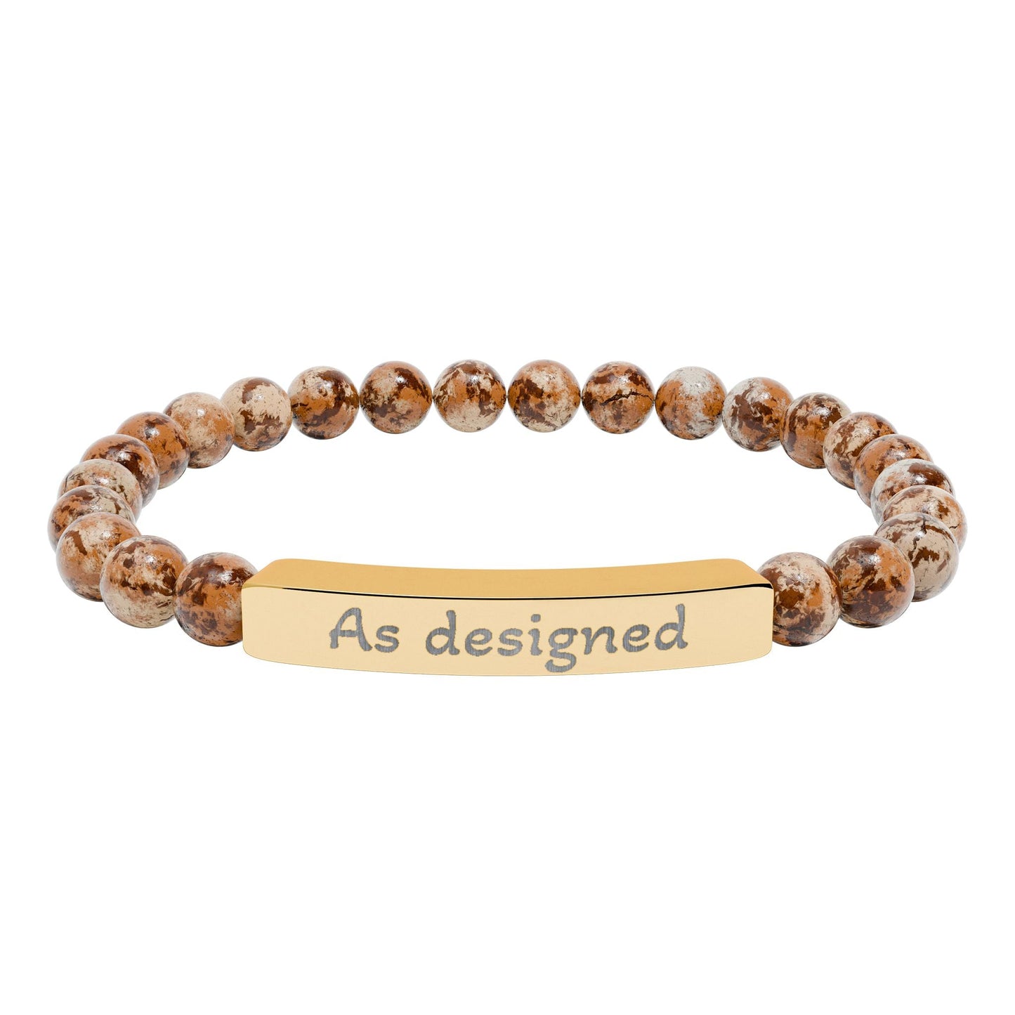 'As designed' - Engraved Natural Stone Bar Bracelet - Atlas of Imaginary Worlds