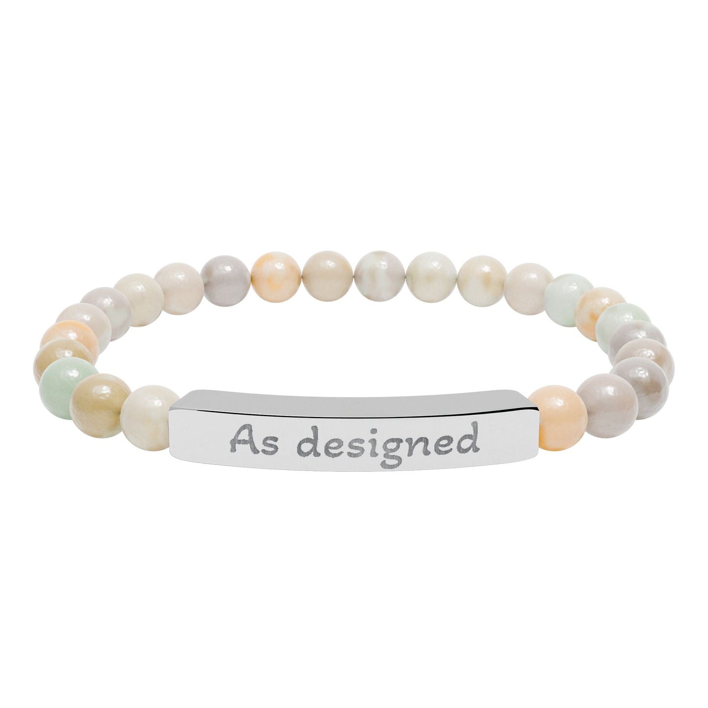 'As designed' - Engraved Natural Stone Bar Bracelet - Atlas of Imaginary Worlds