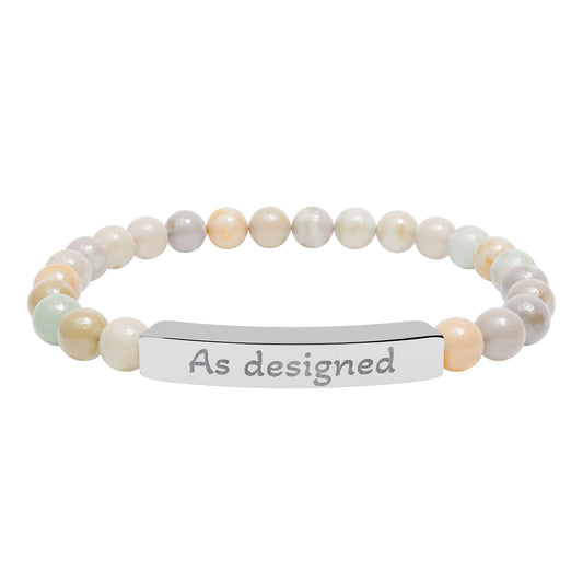 'As designed' - Engraved Natural Stone Bar Bracelet - Atlas of Imaginary Worlds