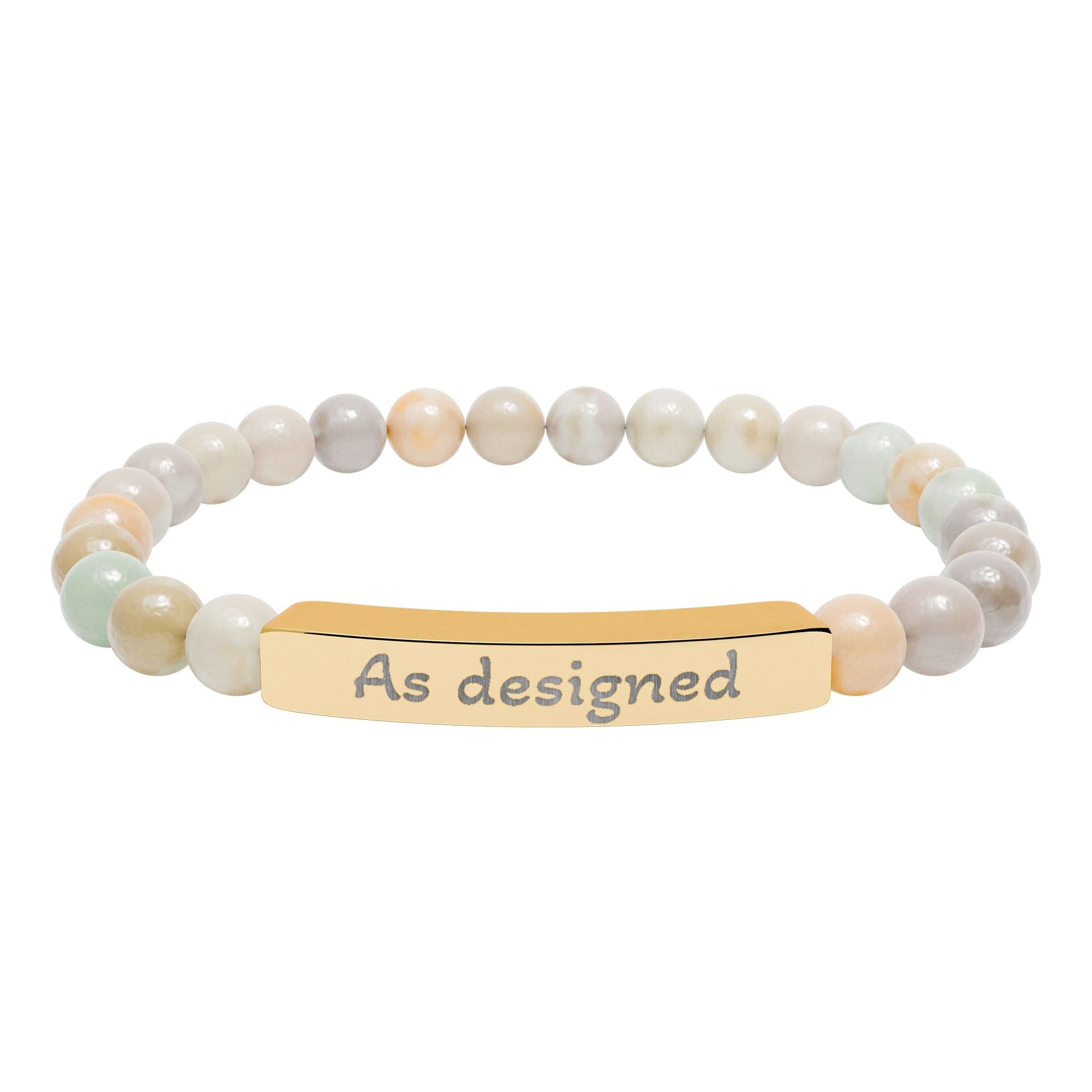 'As designed' - Engraved Natural Stone Bar Bracelet - Atlas of Imaginary Worlds