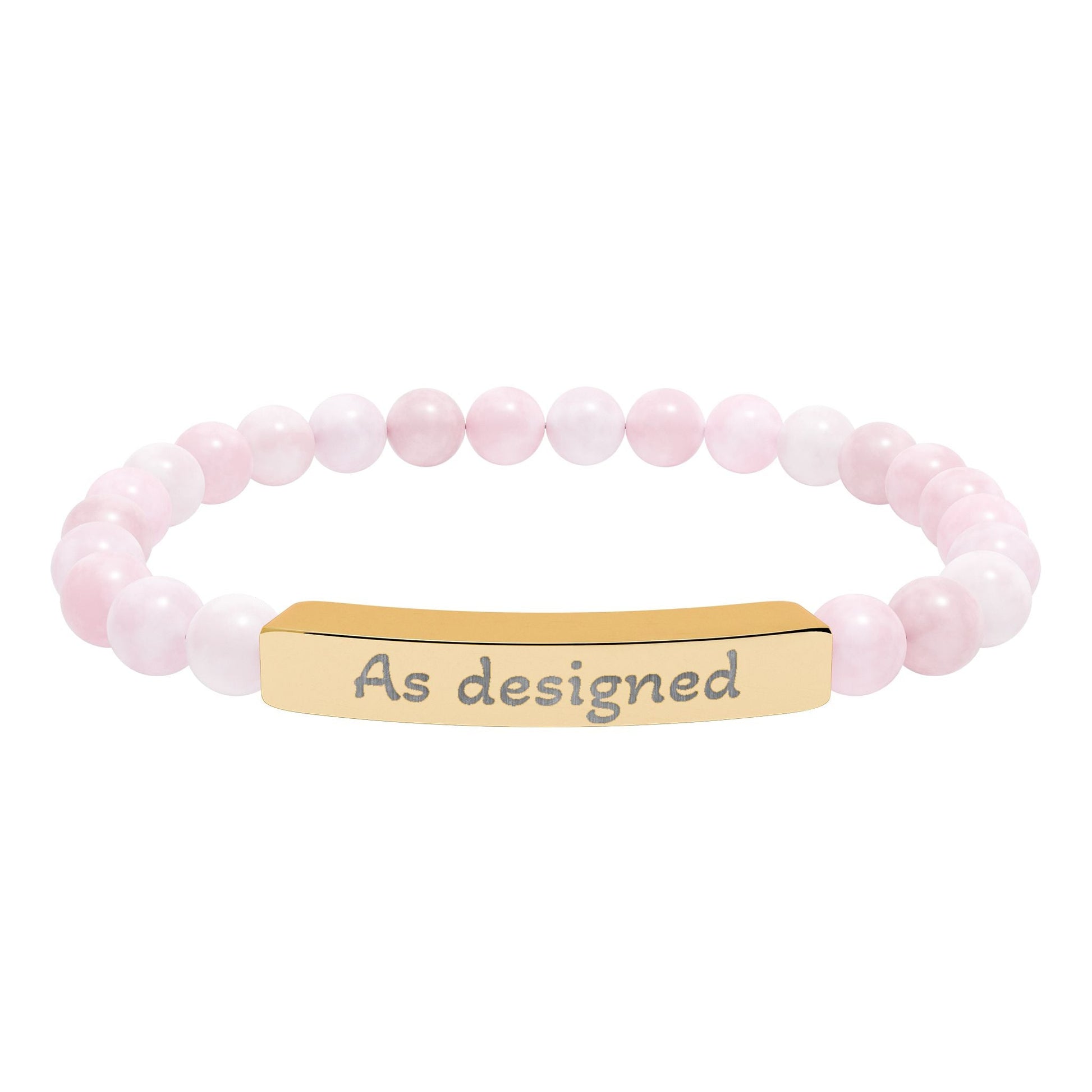 'As designed' - Engraved Natural Stone Bar Bracelet - Atlas of Imaginary Worlds