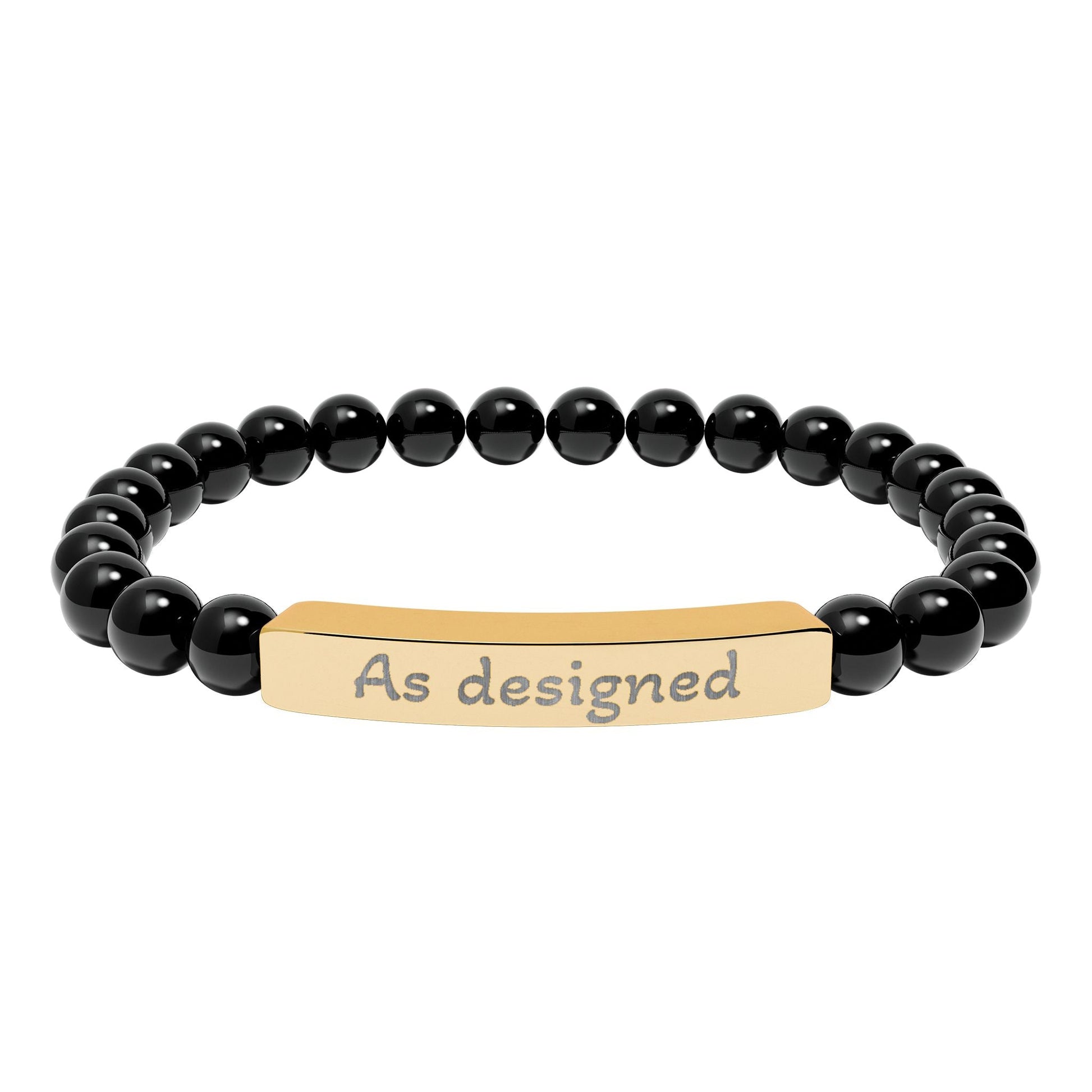 'As designed' - Engraved Natural Stone Bar Bracelet - Atlas of Imaginary Worlds