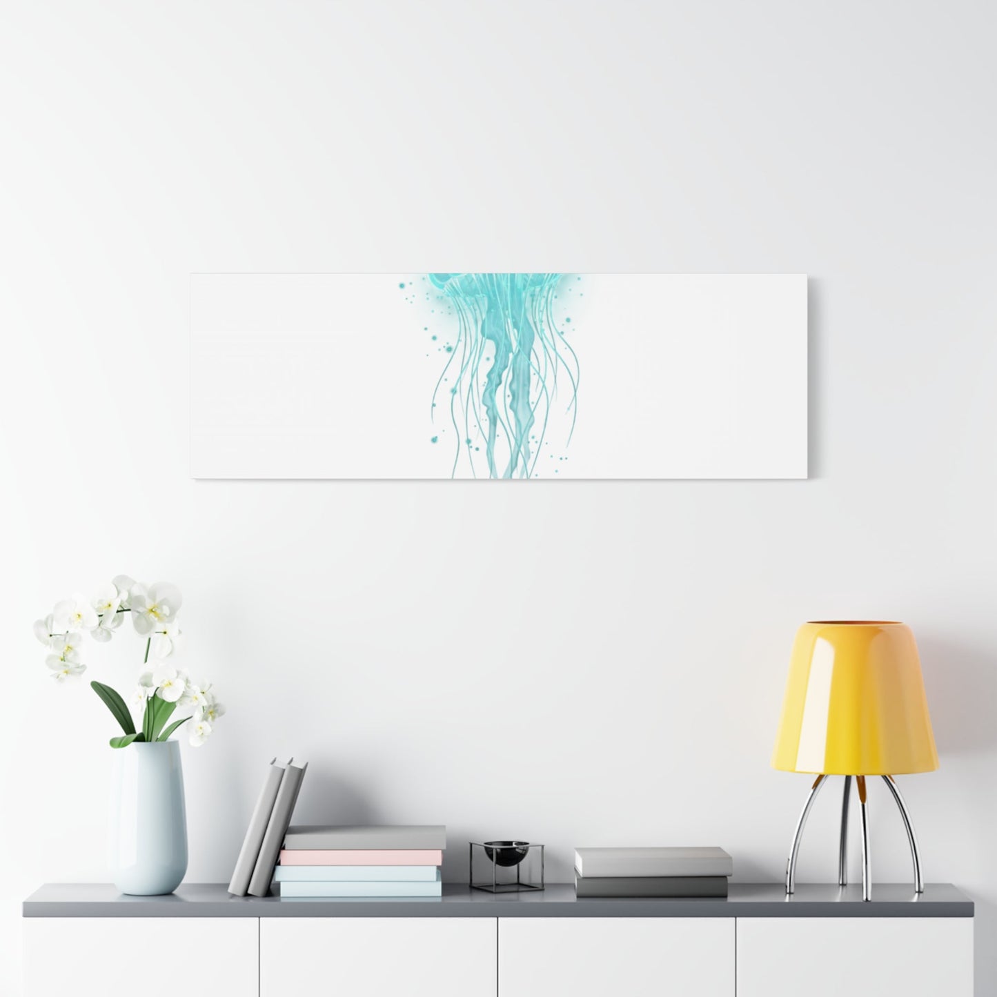 Bioluminescent Jellyfish Canvas | Glow Blob Design, Deep Sea Aesthetic - Atlas of Imaginary Worlds
