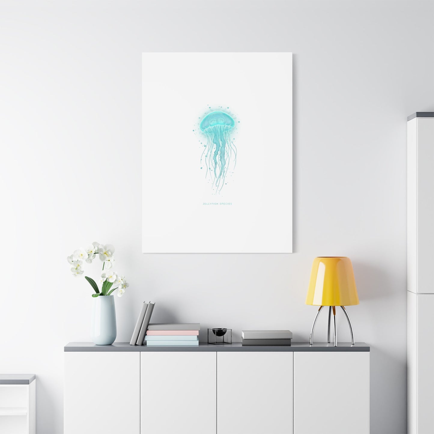 Bioluminescent Jellyfish Canvas | Glow Blob Design, Deep Sea Aesthetic - Atlas of Imaginary Worlds