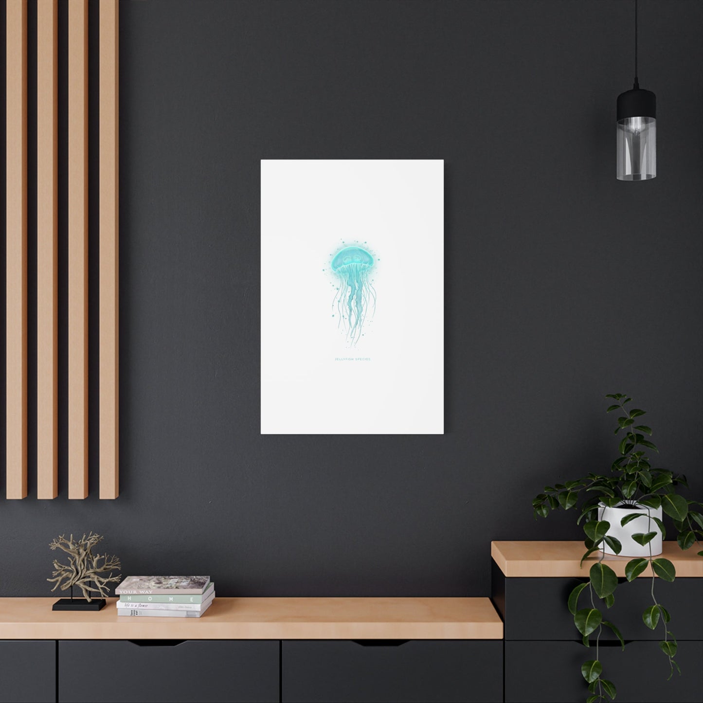 Bioluminescent Jellyfish Canvas | Glow Blob Design, Deep Sea Aesthetic - Atlas of Imaginary Worlds