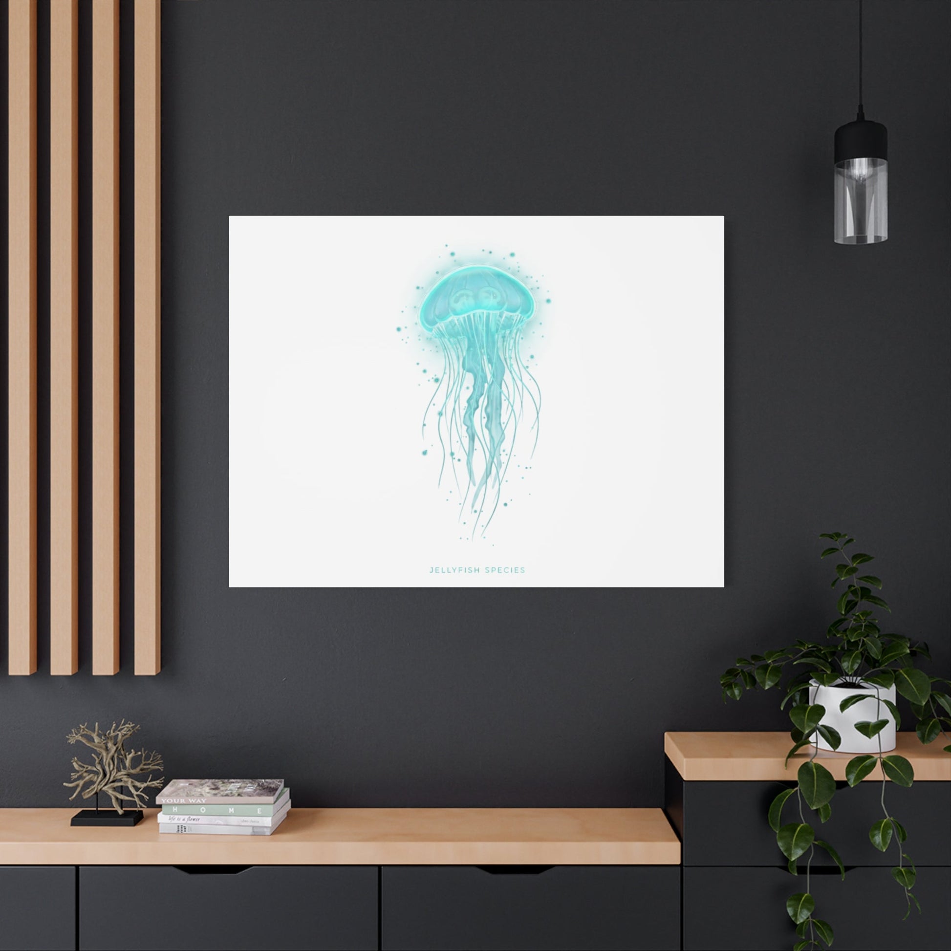Bioluminescent Jellyfish Canvas | Glow Blob Design, Deep Sea Aesthetic - Atlas of Imaginary Worlds