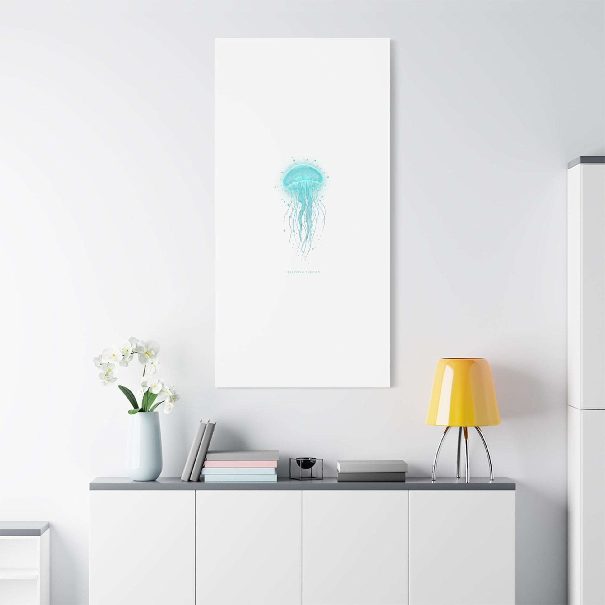 Bioluminescent Jellyfish Canvas | Glow Blob Design, Deep Sea Aesthetic - Atlas of Imaginary Worlds