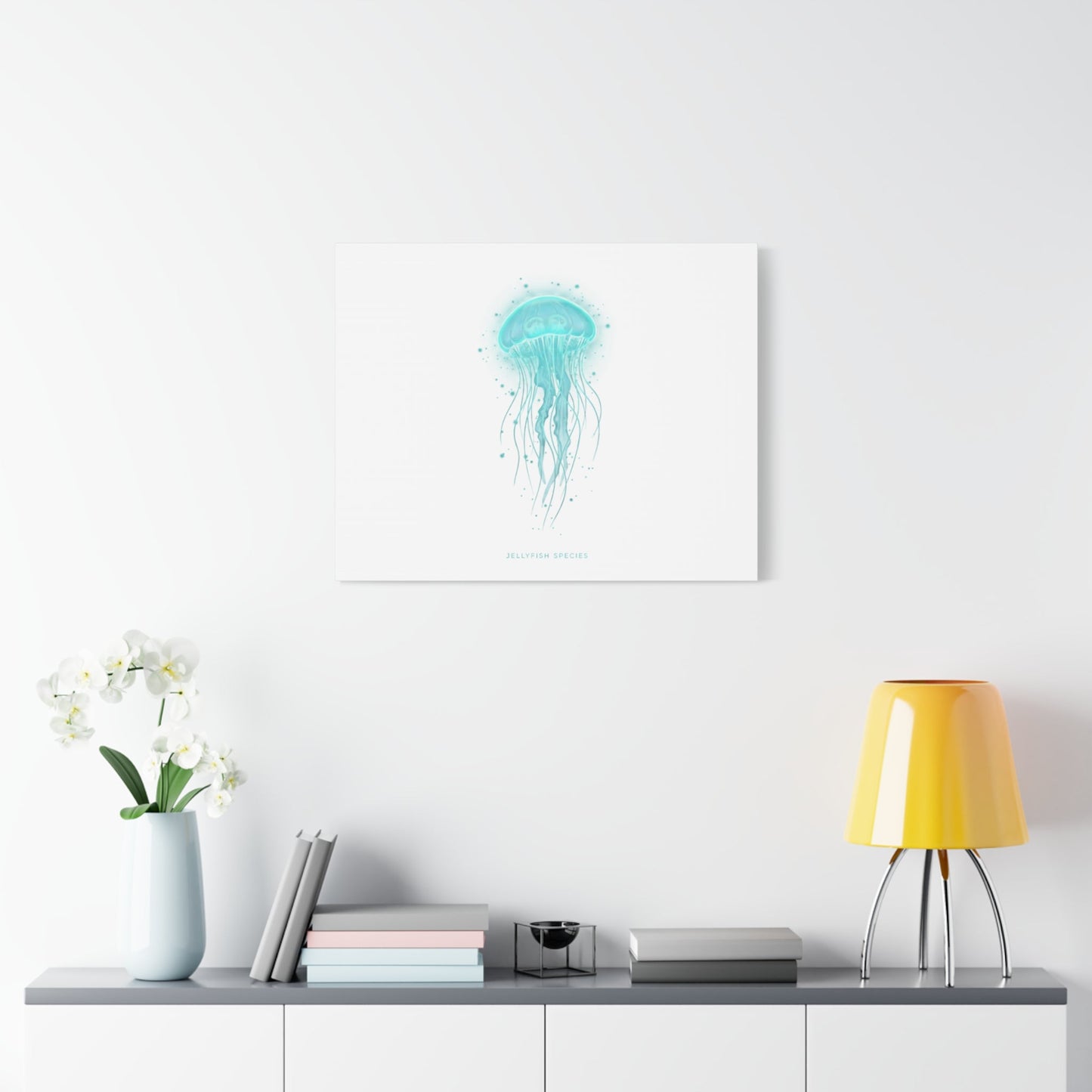 Bioluminescent Jellyfish Canvas | Glow Blob Design, Deep Sea Aesthetic - Atlas of Imaginary Worlds