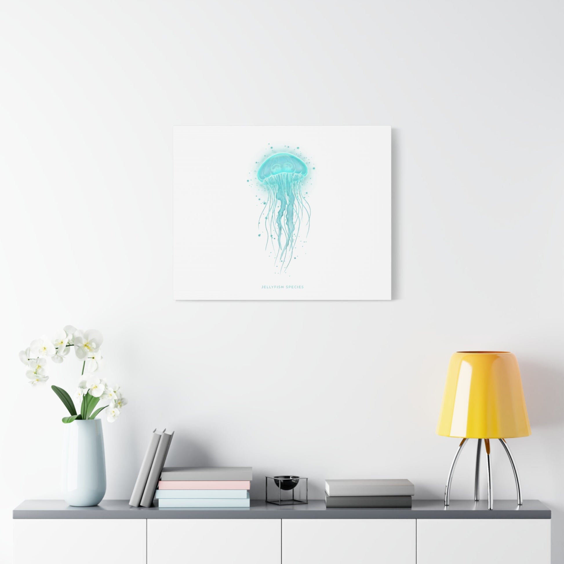 Bioluminescent Jellyfish Canvas | Glow Blob Design, Deep Sea Aesthetic - Atlas of Imaginary Worlds