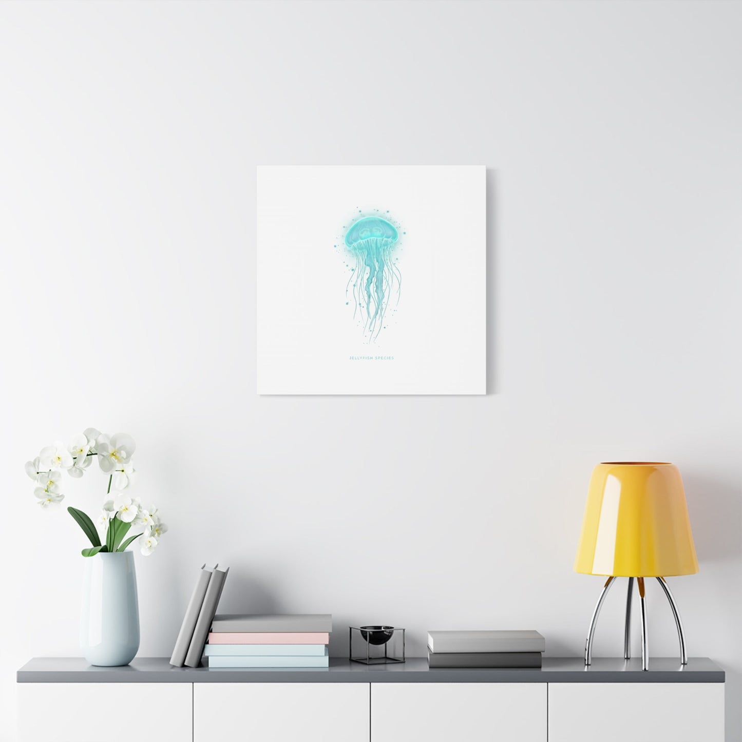 Bioluminescent Jellyfish Canvas | Glow Blob Design, Deep Sea Aesthetic - Atlas of Imaginary Worlds