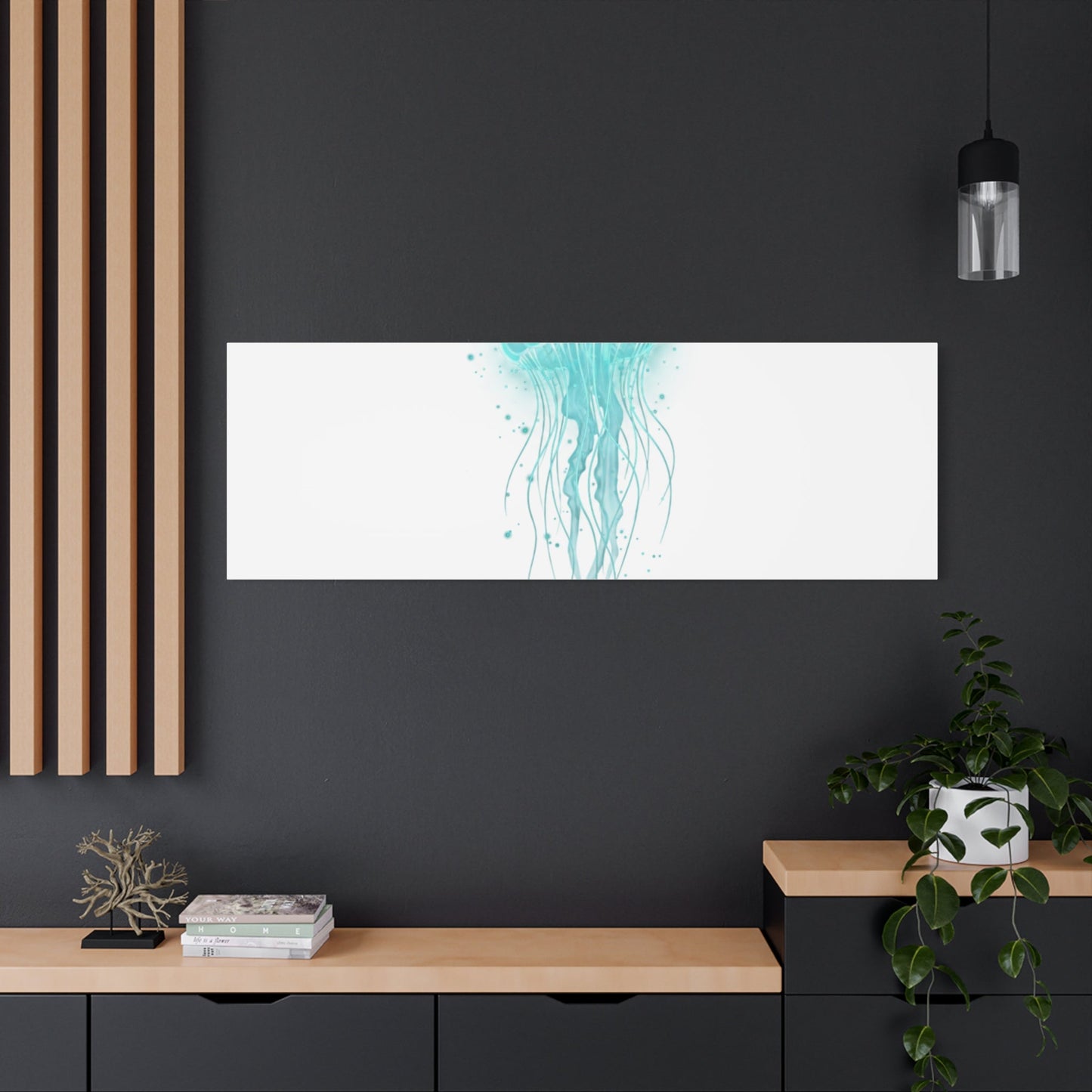 Bioluminescent Jellyfish Canvas | Glow Blob Design, Deep Sea Aesthetic - Atlas of Imaginary Worlds