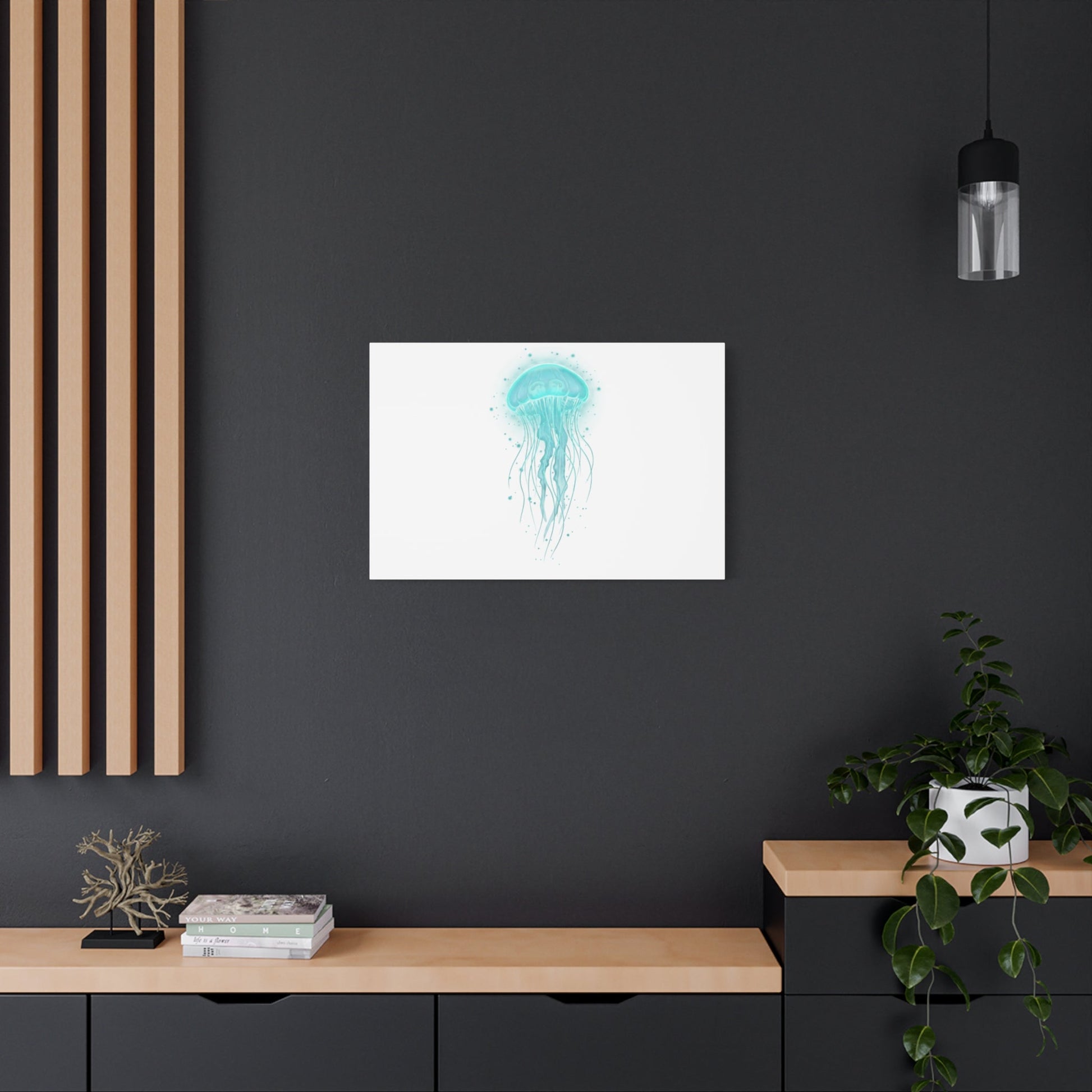 Bioluminescent Jellyfish Canvas | Glow Blob Design, Deep Sea Aesthetic - Atlas of Imaginary Worlds