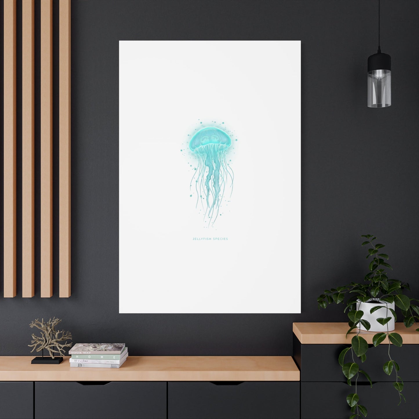 Bioluminescent Jellyfish Canvas | Glow Blob Design, Deep Sea Aesthetic - Atlas of Imaginary Worlds