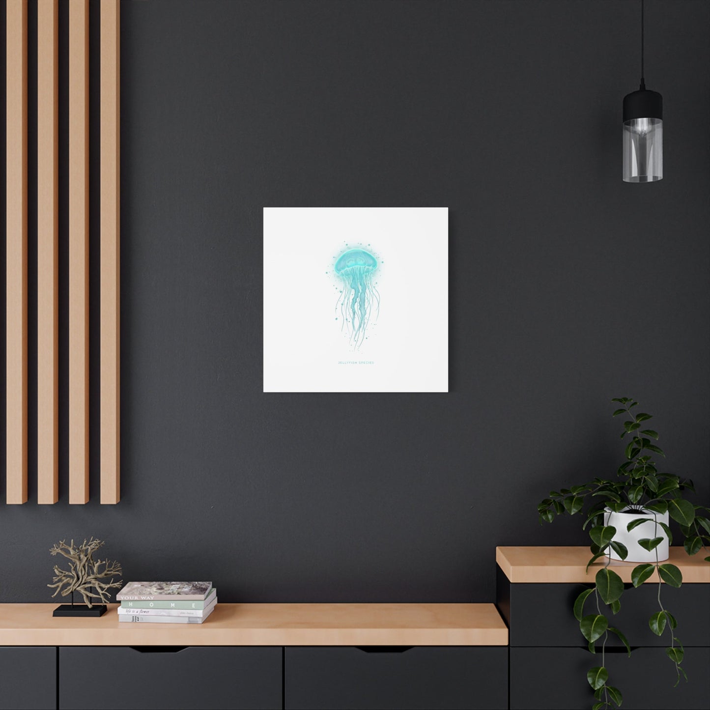 Bioluminescent Jellyfish Canvas | Glow Blob Design, Deep Sea Aesthetic - Atlas of Imaginary Worlds